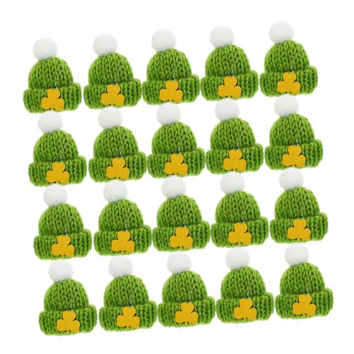 IMIKEYA 20 Stück Mini Wollhutschmuck Puppenhut DIY-kunstbedarf Minihüte Zum Selbermachen Mini-strickornamente Mini-Hut DIY Bastelzubehör Patricks Day Dekorationen Garn von IMIKEYA