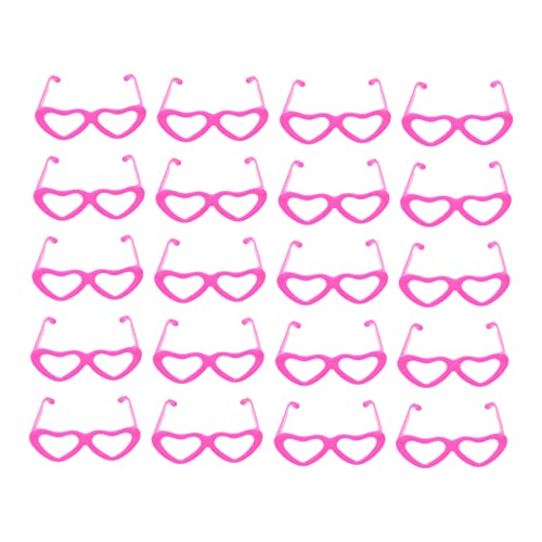 IMIKEYA 20 Stück Puppenbrille Babypuppen Puppenautositz gefälscht Puppenkleidung Mädchenpuppe Puppen doll Accessories Puppe Brille Puppengläser Dekore Plastik Rosa von IMIKEYA