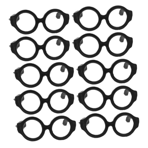 IMIKEYA 20 Stück Puppenbrille Brillen Zum Anziehen Der Puppe Lustige Brillendekore Puppe Mini-Brille Brillenrequisiten Zum Anziehen Puppe Verkleiden Zubehör Plastik Black von IMIKEYA