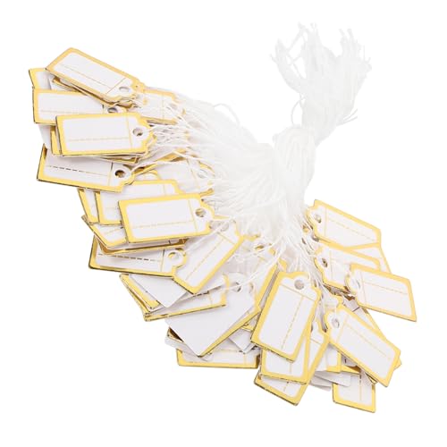 IMIKEYA 200 Stück Schmuck Preisschilder mit Baumwollfaden Kleine Papier Anhänger Etiketten zum Beschriften Stabile Hängeetiketten für Kleidung Schmuck und Geschenkdekoration von IMIKEYA