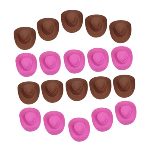 IMIKEYA 20Stücke Cowboyhüte Für Puppen DIY Zubehör Und Winzige Hüte Für Handwerk Puppenhüte Für Kreative Bastelprojekte Und Dekoration von IMIKEYA