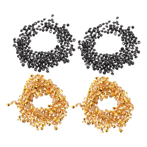 IMIKEYA 2Er-Pack Diamanten mit Spitzem Rückseite Gold und Schwarz pro Packung Funkelnde Streudeko für Hochzeit Vase Schminkbox Festliche Tischdekoration von IMIKEYA