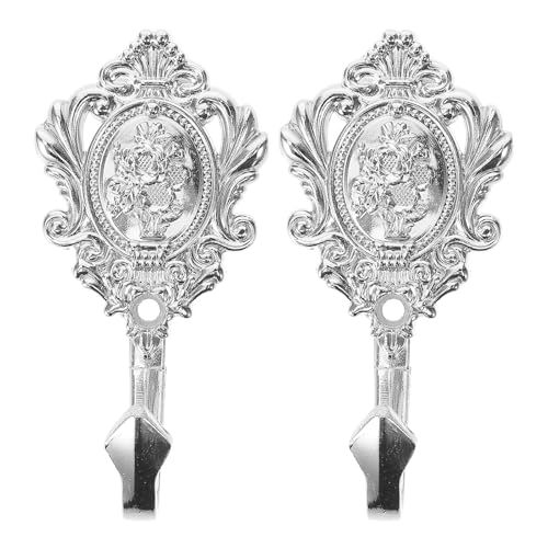 IMIKEYA 2Pcs Vintage Vorhang Raffhalter Haken Rose Gardinen Holdbacks Wand Haken Aufhänger Halter für DIY Home Office Goldene Hut Handtuch Silber von IMIKEYA