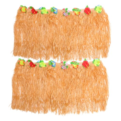 IMIKEYA 2St hawaiianische Partydekorationen stampfen Rohrschraubstock wandschmuck für zu Hause Bucht Party zubehör Hawaii tischrock Party -Requisiten Tischröcke mit Quasten Abs Golden von IMIKEYA