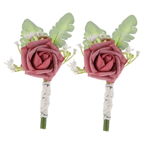 IMIKEYA 2stücke Hochzeits-boutonnieres Für Herren Künstliche Rosen-anstecker Für Bräutigam Elegante Corsagen Für Hochzeiten Und Feiern Stilvolle Ansteckblumen Rosé IMIKEYA 2stücke Hochzeits-boutonnieres Für Herren Künstliche Rosen-anstecker Für Bräutigam Elegante Corsagen Für Hochzeiten Und Feiern Stilvolle Ansteckblumen Rosé von IMIKEYA