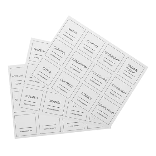 IMIKEYA 3 Blätter Kaffeeetikett Etiketten Klebrig Einfach Minimalistisch Wiederverwendbar Aufkleber Sirup Flasche Kaffeestation Essentials Plastik Weiß IMIKEYA 3 Blätter Kaffeeetikett Etiketten Klebrig Einfach Minimalistisch Wiederverwendbar Aufkleber Sirup Flasche Kaffeestation Essentials Plastik Weiß von IMIKEYA