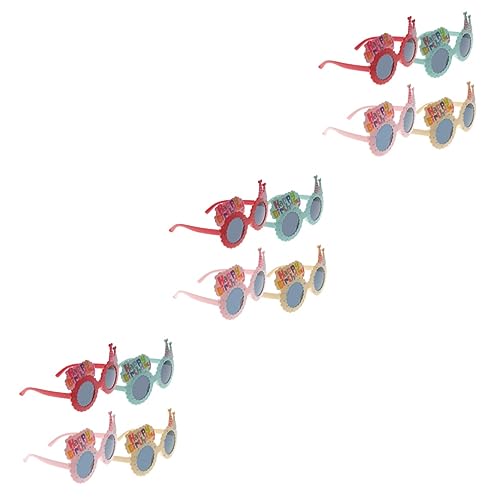 IMIKEYA 3 Sätze Partybrille Gläser Glücklich Geburtstagsbrillenkreis Funky Spaß Uv Für Lustig Kostüm Brillen Foto Requisiten Neuheit Geburtstagsbrille Geburtstag Brille Plastik 4 Stück * 3 von IMIKEYA