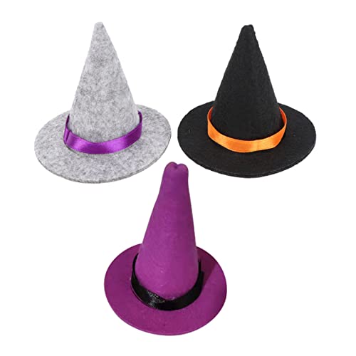 IMIKEYA 3 Stück Halloween Weinflaschenhüte Mini Hexenhüte Schwarz DIY Partydekoration Kreatives Zubehör für Halloween Feier und Raumgestaltung von IMIKEYA
