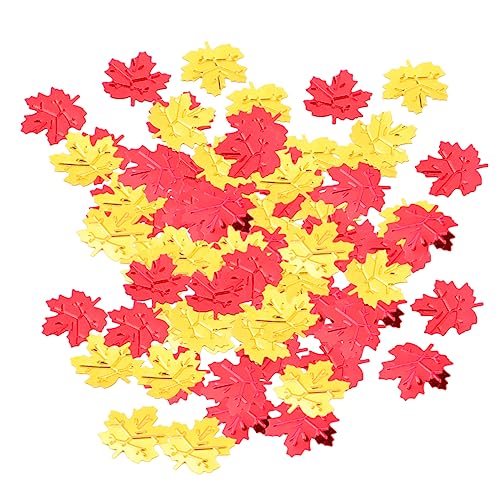 IMIKEYA 300 Stück Künstliche Ahornblatt Konfetti Partydeko für Halloween Thanksgiving Erntedankfest Lebensechte Plastikblätter für Tischstreu Basteln und Festliche Dekoration von IMIKEYA