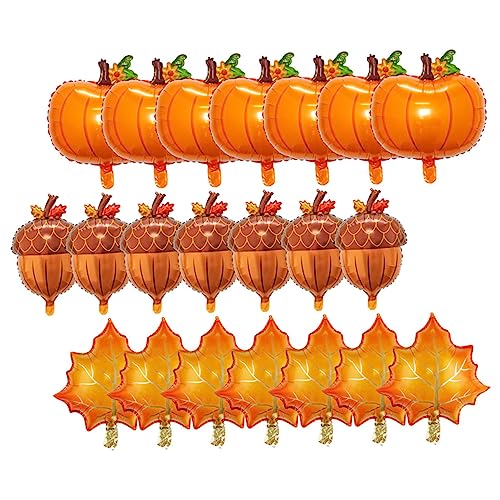 IMIKEYA 30Stücke Thanksgiving Party Luftballons Aluminiumfolie Herbst Dekoration Kürbis und Ahornblatt Design für und Kinderaktivitäten Langlebig und Farbenfroh von IMIKEYA