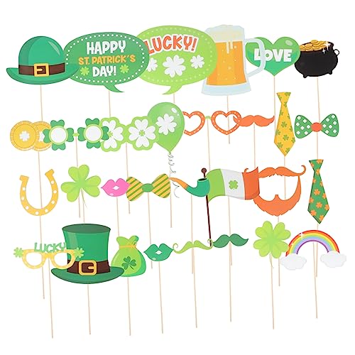IMIKEYA 30stücke St Patricks Tag Mardi Gras Party Urlaub Foto Requisiten Partei Liefert Dekoratives Material Für Fotoshootings Und Partyautomaten Strapazierfähig Für Unvergessliche von IMIKEYA