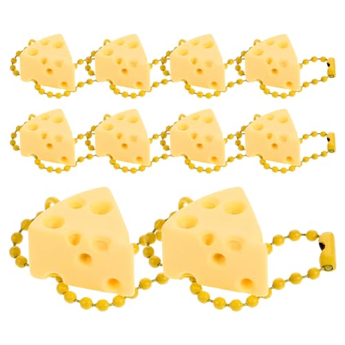 IMIKEYA 3D-Käse-Anhänger 10 Stück Kleine Käseförmige Anhänger Aus Harz Perlen Niedliche Lebensmittel-Hängeornamente Für Rucksack Handtasche Tragetasche von IMIKEYA