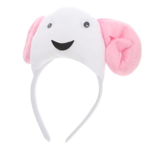 IMIKEYA 3D Schaf Haarband Für Weiches Kostüm Schaf Ohren Süßes Performance Lammhorn Stirnband Zubehör Für Erwachsene Charakter Stoff Weiß von IMIKEYA