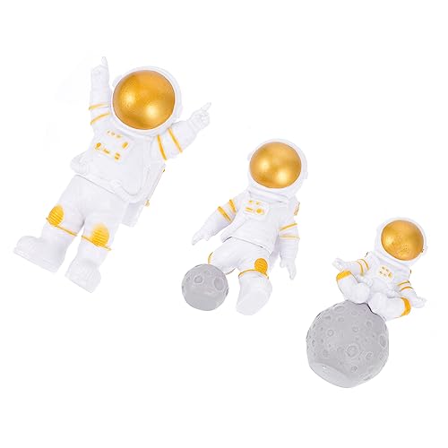 IMIKEYA 3St Astronauten-Ornamente Spielzeuge Astronauten-Partykuchen Backen bürodeko büro dekoration Raumfahrer-Statuen Astronautenstatuen Schreibtisch Dekorationen Figur schmücken PVC von IMIKEYA