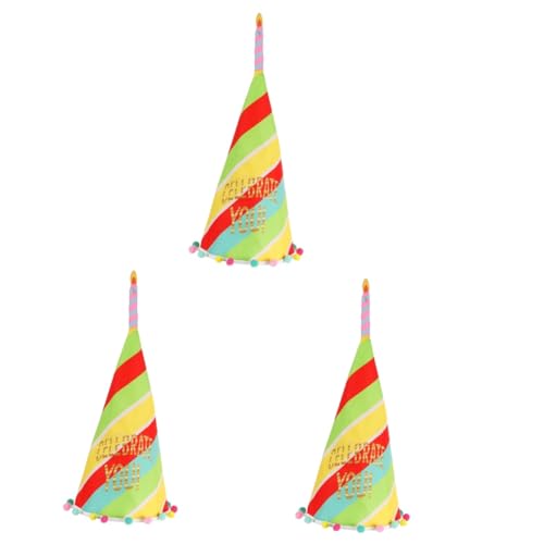 IMIKEYA 3st Geburtstagsparty-hut Kappen Festival-kopfbedeckung Geburtstagskopfbedeckung Kegelhüte Für Geburtstagsfeiern Kleine Partyhüte Geschenk Kind Stoff Tragbar von IMIKEYA