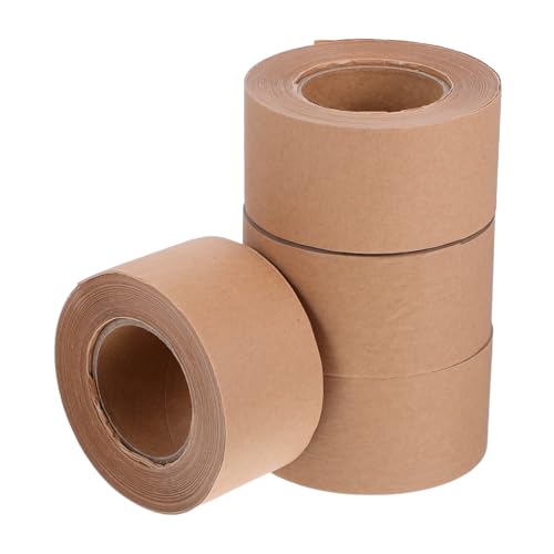 IMIKEYA 4 Rollen Wasseraktiviertes Packband Beschreibbares Reißfestes Kraftpapier Klebeband Selbstklebend Umweltfreundlich Vielseitig Zuschneidbar für Versand Umzug Kartonversiegelung von IMIKEYA