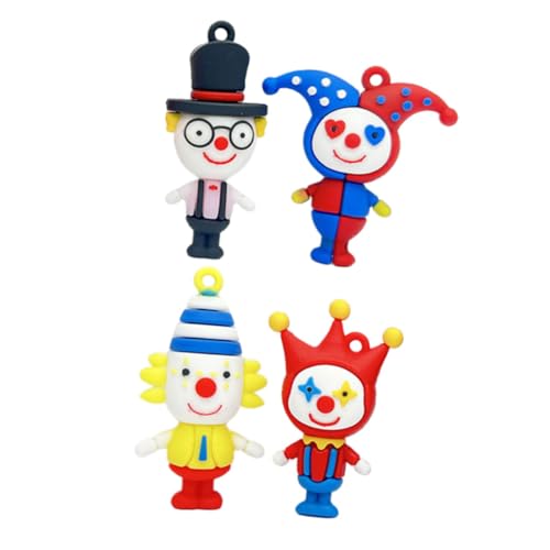 IMIKEYA 4 Stück Clown- Zirkusclown-schlüsselanhänger Diy Clown-schlüsselanhänger Schlüsselanhänger in Clownform Zirkus-taschenanhänger Schlüssel Charme Puppe Lustig von IMIKEYA