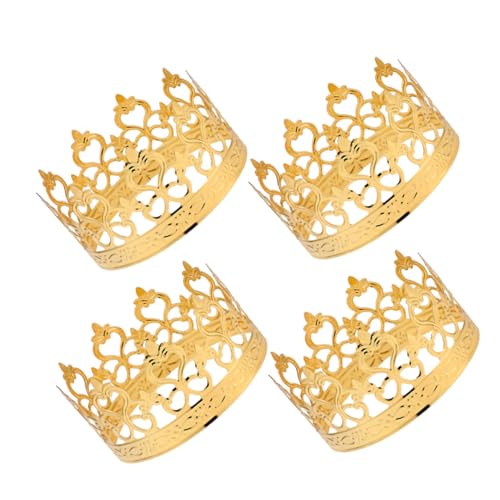 IMIKEYA 4 Stück Goldene Kronkuchendekoration Krone Kuchen -topper Prinzessin Hochzeit Elegant Backen Dusche Dekorationen Klein Königin Geburtstag Party Mini Schmücken Eisenblech von IMIKEYA
