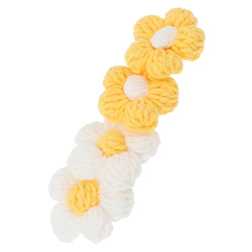 IMIKEYA 4 Stück Handgefertigte Chenille Blumen Accessoires Weiß Gelb Vielseitige Dekoration für Kleidung Broschen Taschen und DIY Schmuck Sichere Materialqualität zum Aufnähen und von IMIKEYA