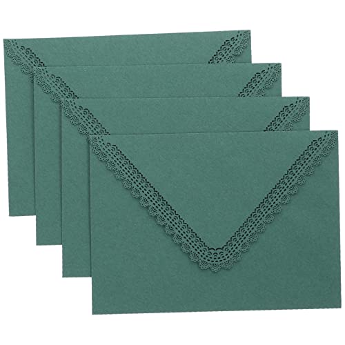 IMIKEYA 4 Stück Hochwertige Einladungskarten Umschläge Design für Hochzeiten Geburtstagsfeiern und Besondere Anlässe Romantische Grüne Farbgebung für Glückwunsch und Geschenkkarten von IMIKEYA