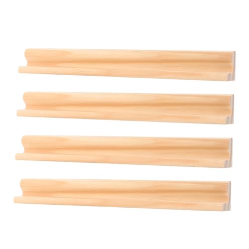 IMIKEYA 4 Stück Holzbuchstaben Ornamente Spiel Domino Zubehör Vollständige Domino Stein Racks Domino Organizer Halter Domino Tabletts Hölzerne Präsentationsbasis von IMIKEYA