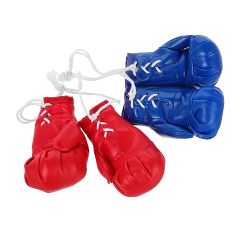 IMIKEYA 4 Stück Mini Boxing Gloves Rot Blau Realistische Miniatur Boxhandschuhe Auto Spiegel Anhänger Deko Schlüsselanhänger für Haus Party Geschenk Fans Boxsport Sammler von IMIKEYA