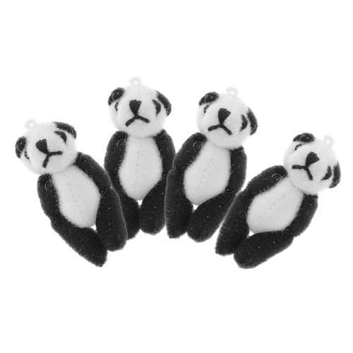 IMIKEYA 4 Stück Plüsch Panda Anhänger Süße Panda Puppen für Weiche Plüschtiere für Jungen Kleidung und Taschen von IMIKEYA