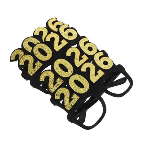 IMIKEYA 4 Stück Silvesterbrillen mit Glitzer Lustige Zahlenbrillen für Neujahrsparty Schwarze Rahmen Fotorequisiten für Partydekorationen von IMIKEYA
