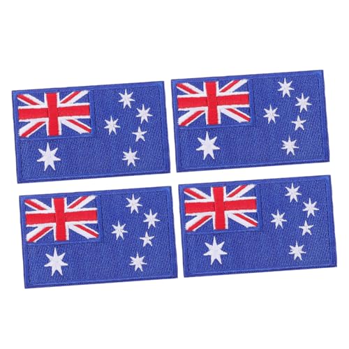 IMIKEYA 4 Stück Teiliges Australien Flaggen Aufnäher zum Aufbügeln Bestickte Patriotische Stoffabzeichen Vielseitig für Jacken Rucksäcke Hüte Kleidung Präzise Stickerei und Einfache von IMIKEYA