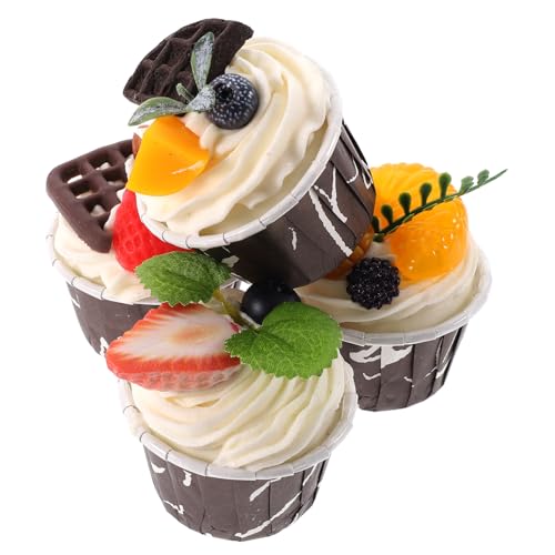 IMIKEYA 4 Stück Teiliges Cupcake Modell Dekoration Realistische Food Requisite für Fotografie Zuhause Party Geschäft und Veranstaltungen von IMIKEYA