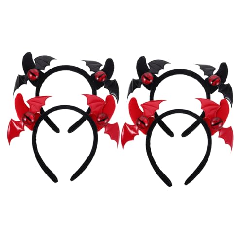 IMIKEYA 4 Stück Teiliges Halloween Haarreif mit Dunklen Teufelshörnern Leichtes Cosplay Stirnband für Damen Vielseitiges Partyaccessoire für Halloween Kostüm Themenfeiern von IMIKEYA