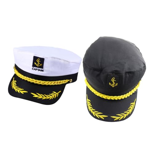 IMIKEYA 4 Stück Teiliges Kapitänsmütze Klassisch Atmungsaktiv Sonnenschutz Leicht für Yacht Segeltörn Damen Herren Sommer Outdoor Party von IMIKEYA