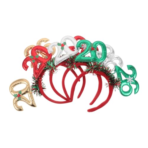 IMIKEYA 4 Stück Teiliges Silvester Stirnband Bunte Glitzernde Party-haarreifen für Neujahrsfeier Festliche Kopfbedeckung in Rot Gold Grün Silber für Foto-requisiten und Silvesterpartys von IMIKEYA