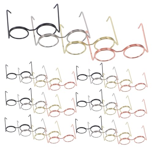 IMIKEYA 40 Stück Mini Brillen Mit Rahmen Winzige Sonnenbrillen Für Puppen Lustige Brillen Requisiten Miniatur Rundbrillen Puppen Bastelbedarf Glashandwerk Mini Puppen von IMIKEYA