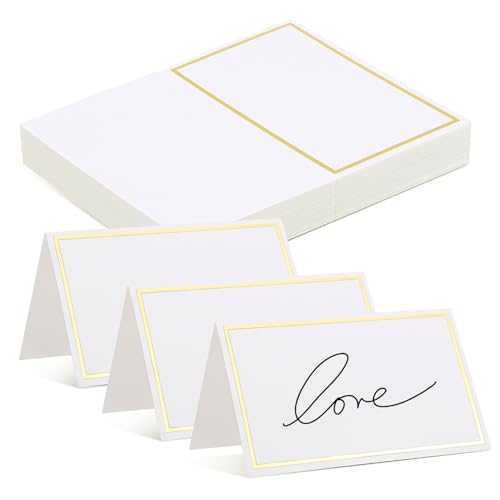 IMIKEYA 40 Stück Tischkarten mit Goldfolienrand Blanko Platzkarten für Hochzeit Bankett Geburtstagsfeier aus Hochwertigem Papier Stabile Tischdekoration zur Reservierung der Sitzplätze IMIKEYA 40 Stück Tischkarten mit Goldfolienrand Blanko Platzkarten für Hochzeit Bankett Geburtstagsfeier aus Hochwertigem Papier Stabile Tischdekoration zur Reservierung der Sitzplätze von IMIKEYA
