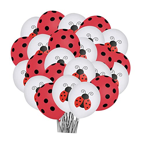 IMIKEYA 48 Stück Luftballon Mit Marienkäfermotiv Konfetti Luftballons Mit Marienkäfer Dame Herzstück Tischdekoration Marienkäfer-themenballons Ballonständer Dekorationen Party Emulsion von IMIKEYA