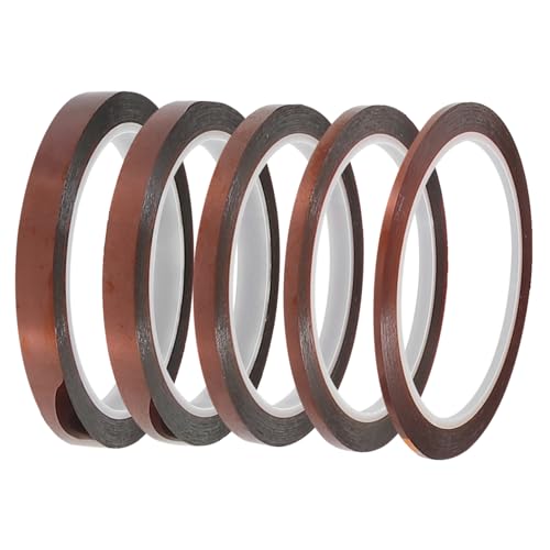 IMIKEYA 5 Rollen Polyimid Hochtemperatur Klebeband Je Hitzebeständig Starke Haftung Isolierend für Empfindliche Bauteile Vielseitig Einsetzbar für Löten Sublimation Industrie und Technik IMIKEYA 5 Rollen Polyimid Hochtemperatur Klebeband Je Hitzebeständig Starke Haftung Isolierend für Empfindliche Bauteile Vielseitig Einsetzbar für Löten Sublimation Industrie und Technik von IMIKEYA