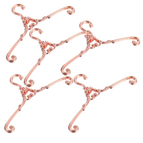 IMIKEYA 5 Stück Mini-Aufhänger Puppe Kleidung kleiderständer kleiderbügel garderobenständer Miniatur-Aufhänger-Ornamente Mini-Hausbedarf Mini- -Requisiten Eisen Rosa von IMIKEYA