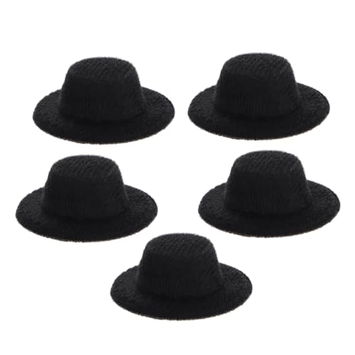 IMIKEYA 5 Stück Mini-Hut Mini-Puppenmütze Miniatur-Puppenhüte winzige formelle Miniaturhüte Puppenkleidung Puppenaccessoire kleine Hüte für Kuchendekor zarte kleine Hüte Stoff Black IMIKEYA 5 Stück Mini-Hut Mini-Puppenmütze Miniatur-Puppenhüte winzige formelle Miniaturhüte Puppenkleidung Puppenaccessoire kleine Hüte für Kuchendekor zarte kleine Hüte Stoff Black von IMIKEYA