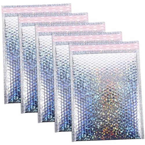 IMIKEYA 5 Stück Selbstklebende Luftpolster Versandtaschen Silber Gepolsterte Verpackung für Kleidung Hochwertige Stoßdämpfende Schutzlösung für Sicheren Versand von IMIKEYA