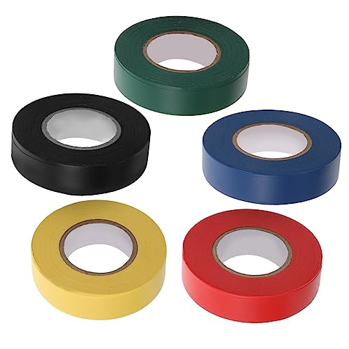 IMIKEYA 5 Stück Teiliges Isolierband Elektriker Klebeband für Außen Hochtemperaturbeständig für DIY pro Farben Rot Gelb Blau Grün Schwarz von IMIKEYA