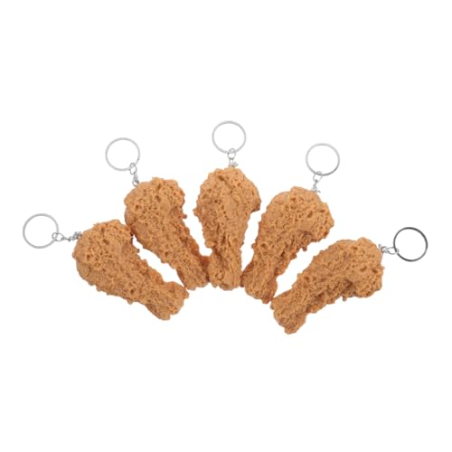 IMIKEYA 5 Stück Teiliges Realistischer Schlüsselanhänger Gefälschtes Essen Lustiger Hähnchenschenkel Anhänger Tragbar Robust als Partygeschenk für Taschen Rucksäcke von IMIKEYA