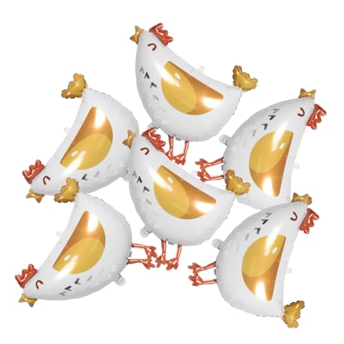 IMIKEYA 6 Stück Aluminiumfolie Hühnerballons Dekorationen für Kindergeburtstag Shower und Bauernhof Themenfeier von IMIKEYA