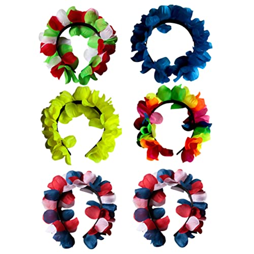 IMIKEYA 6 Stück Blütenblatt Stirnband Tropische Luftballons Aloha Party Dekorationen Luau Leis Kopfbedeckungen Pool Tropische Stirnbänder Kopfstück Blumen Haarbänder von IMIKEYA