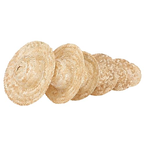 IMIKEYA 6 Stück Strick -mini -Strohhut Mini-hüte Winziger Hut Mini Sombrero Hüte Hut Für Minihauspuppe Kleine Hüte Zum Basteln Kleine Hüte Für Puppen Puppenhüte Miniaturhüte Mini-Hut Khaki von IMIKEYA
