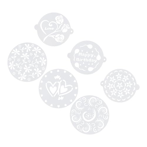 IMIKEYA 6 Stück Teiliges Cake Decorating Stencils aus Lebensmittelechtem Kunststoff Kreative Tortenschablonen für Kuchen Mousse Cupcakes und Kaffee Vielseitig Einsetzbar Weiß Bpa Frei IMIKEYA 6 Stück Teiliges Cake Decorating Stencils aus Lebensmittelechtem Kunststoff Kreative Tortenschablonen für Kuchen Mousse Cupcakes und Kaffee Vielseitig Einsetzbar Weiß Bpa Frei von IMIKEYA
