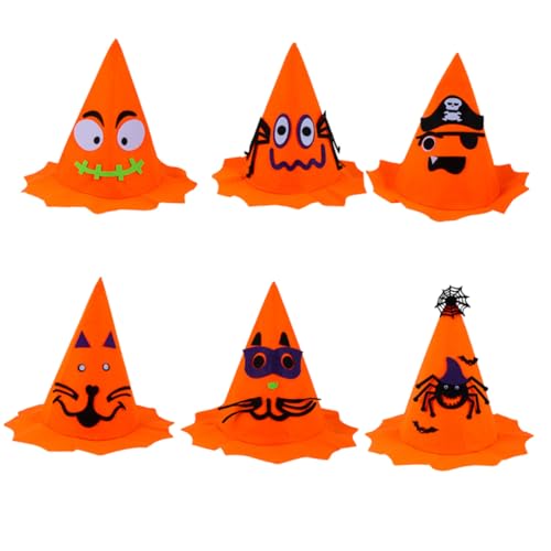 IMIKEYA 6 Stück Teiliges Halloween Kürbis Hut aus Strapazierfähigem Vliesstoff Kreatives Bühnenrequisit für Kostümparty Leicht und Robust für Halloween Festlichkeiten und von IMIKEYA