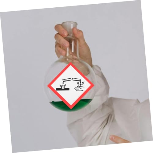 IMIKEYA 6 Stück Teiliges Selbstklebendes Sicherheitswarnzeichen für Korrosive Stoffe Langlebige PVC Aufkleber Vielseitig Einsetzbar für Industrie und Labor Einfache Anbringung und von IMIKEYA