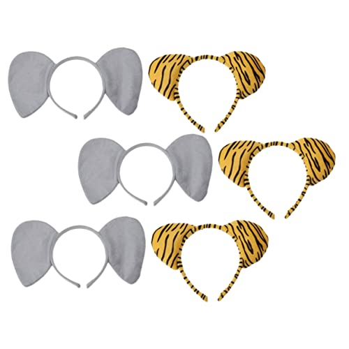 IMIKEYA 6 Stück Teiliges Tier Haarreif mit Elefant und Tigerohren Lustige Kostüm Accessoires für Karneval Cosplay Geburtstagsfeiern und Fotoshootings von IMIKEYA