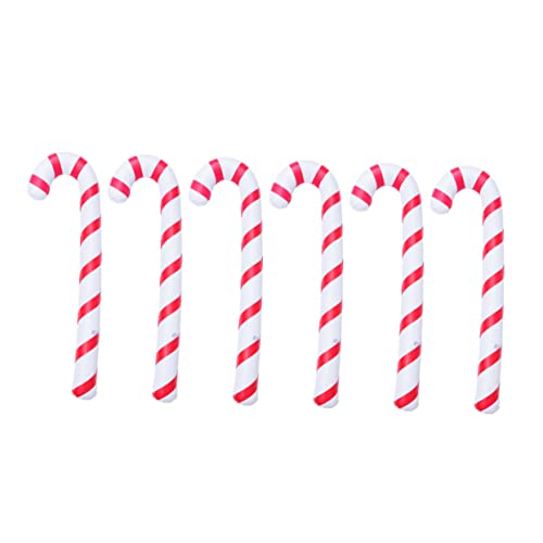 IMIKEYA 6 Stück Weihnachts Luftballons Gehstock Form Kreative Aufblasbare Weihnachtsdeko für Partys Rot Weiß für Festlichkeiten Familienfeiern und Fotosessions von IMIKEYA